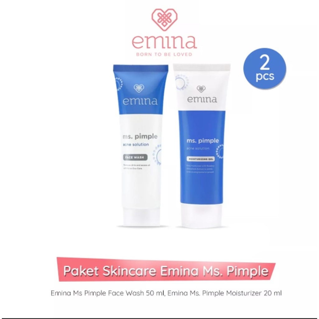 Jual paket emina ms. pimple acne solution untuk pemula kulit berminyak dan berjerawat ( face