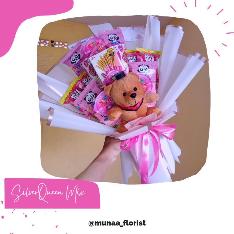 Jual buket snack custom warna / buket snack serba warna 1 warna
