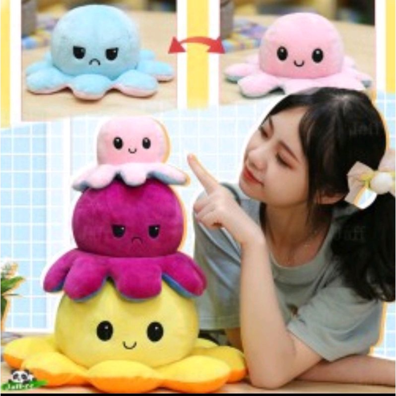 Jual boneka gurita 2 motif ekspresi / boneka lucu