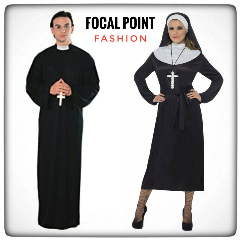 Jual kostum biarawati pendeta dewasa nun priest halloween costume