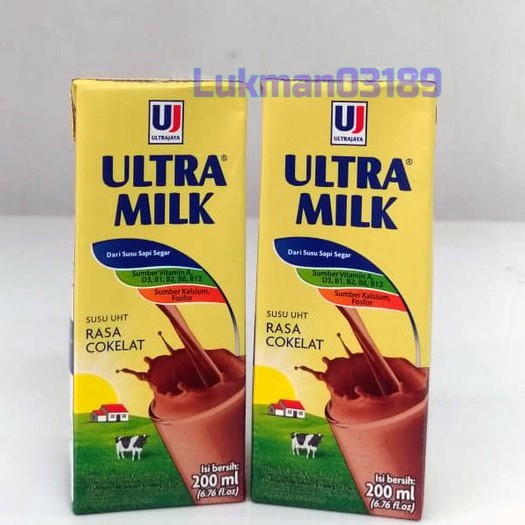 Jual susu ultra milk 200ml coklat susu ultramilk coklat 200ml susu uht