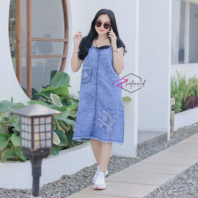Jual overall jeans mini overal pendek fashion dress jins atasan wanita