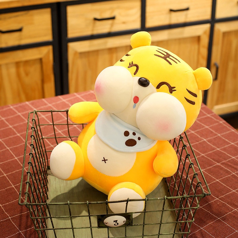 Jual boneka tiger harimau gemoy lucu bahan plush