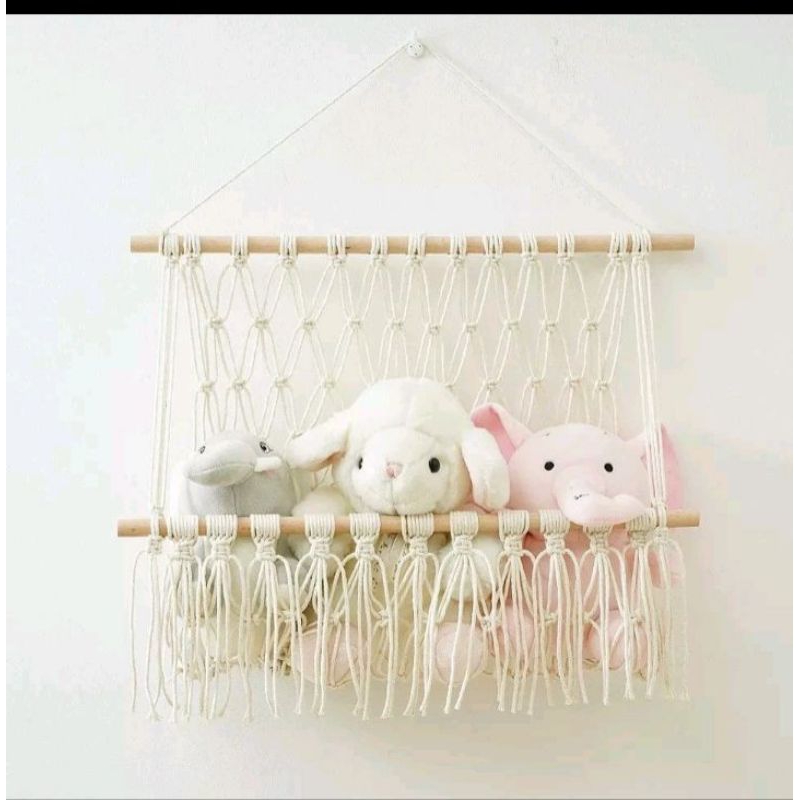 Jual macrame hiasan dinding tempat boneka
