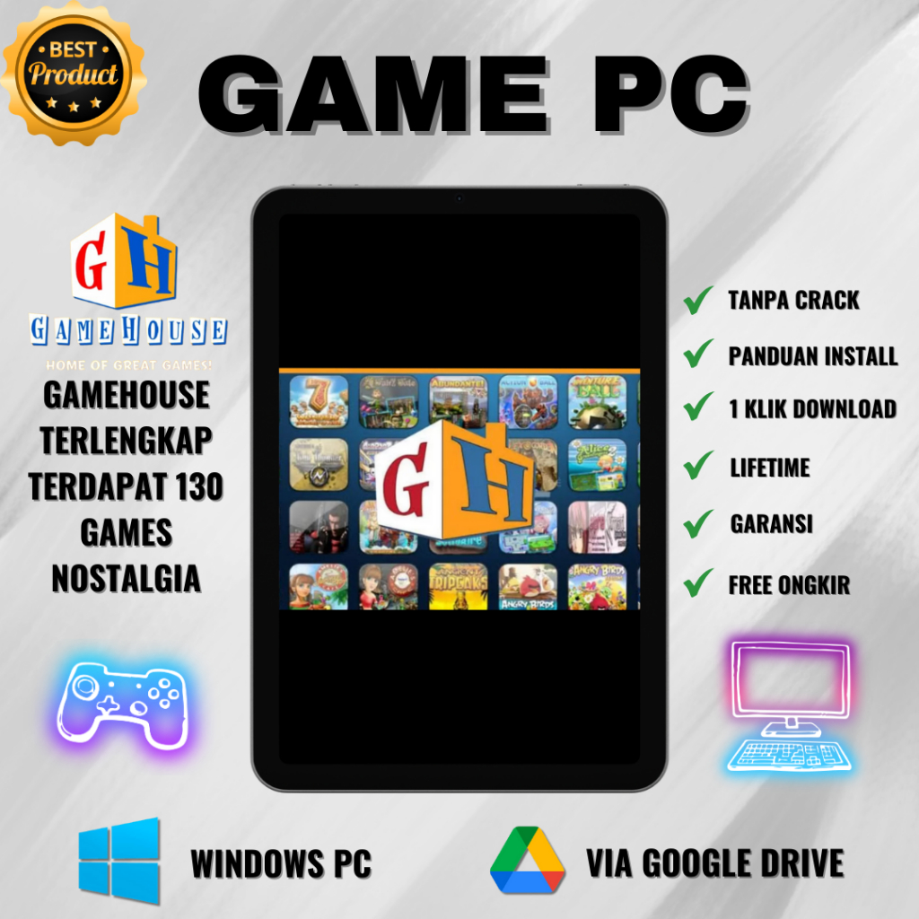 Jual gamehouse premium game pc/laptop ringan nostalgia cocok untuk anak