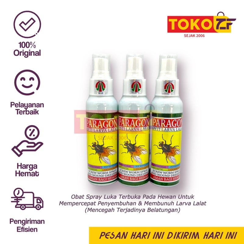 Jual [paragon] obat spray luka hewan sapi kambing anjing kucing babi domba
