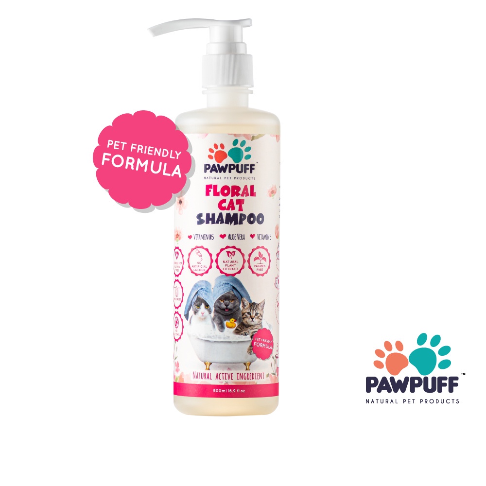 Paw puff floral cat shampoo 500ml