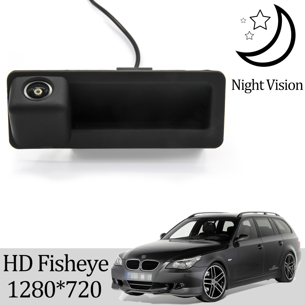 Vehicle hd 720p fisheye lens car reverse backup trunk handle camera for