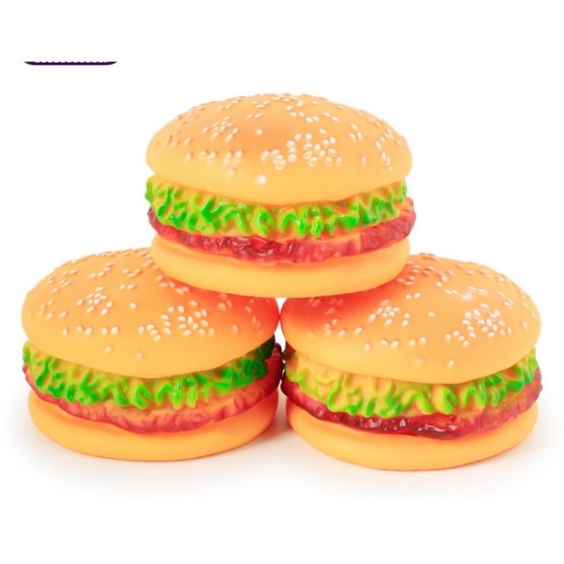 Squeaky burger dog chicken toy