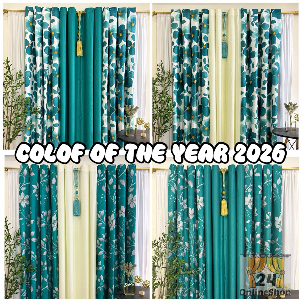 COLOR OF THE YEAR 2026 Ring Curtains Teal Blue Green Sold Per Piece Or Ph 11134207 81ztn