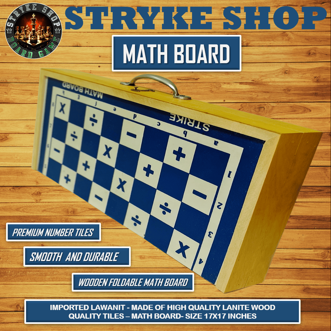 Premium wooden damath board