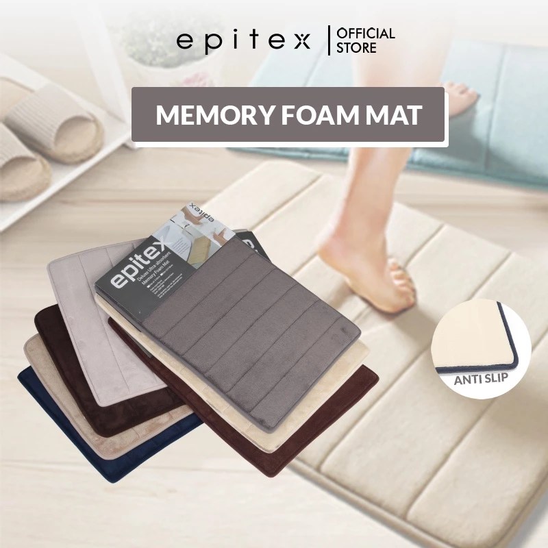 Epitex Deluxe Ultra-absorbent Memory Foam Floor Mat - Anti-Slip Bathroom door Floor Mat - Soft Memory Foam - 60 x 40cm