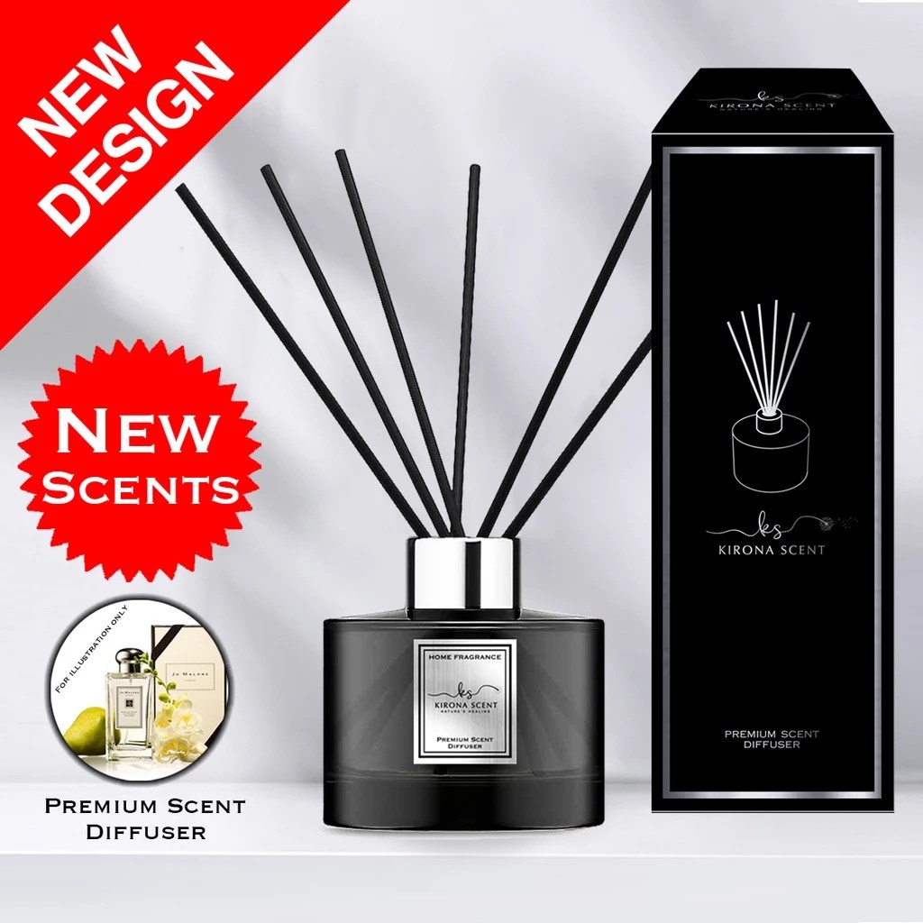 Classic Black Aroma Reed Diffuser. 110ML Large Capacity. Good for Gifts Come w box