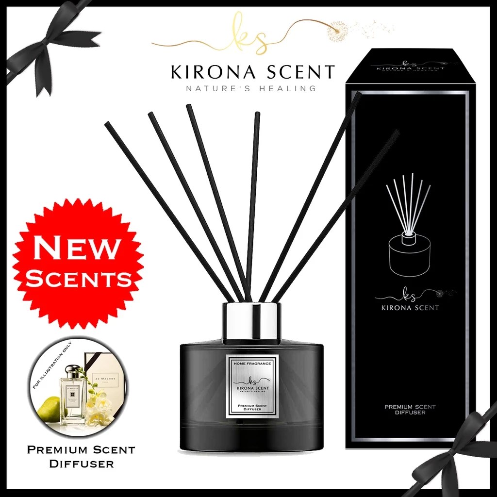 Classic Black Aroma Reed Diffuser. 110ML Large Capacity. Good for Gifts Come w box