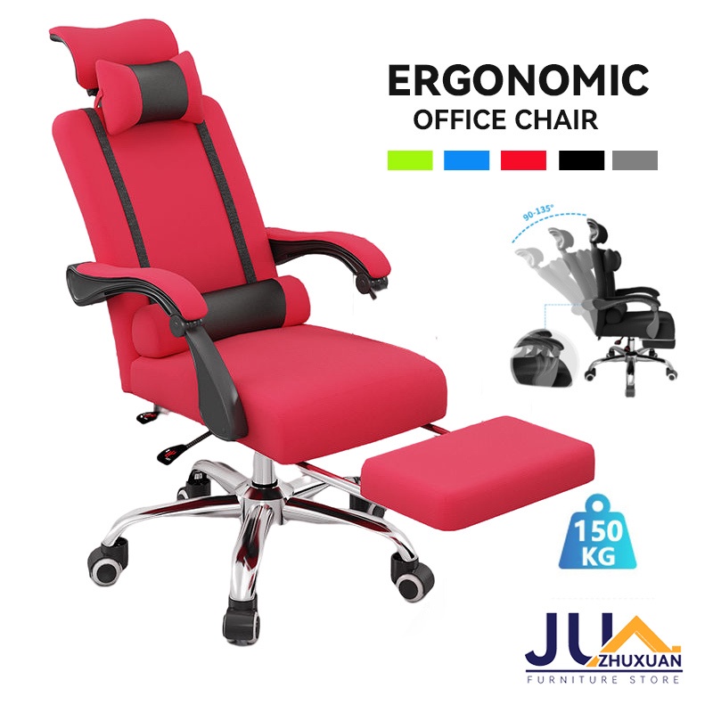 Ergonomic office chair with footrest recliner computer desk and chair