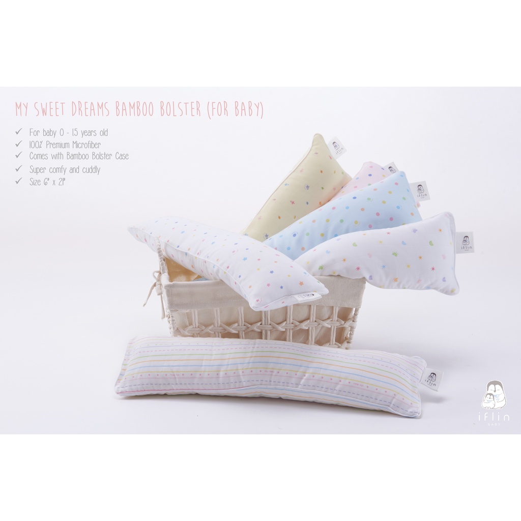 Iflin Baby - หมอนข้าง + ปลอกหมอน สำหรับเด็กแรกเกิด (0 - 1.5 ขวบ) - Baby  Bolster (0-1.5 years old) | Shopee Thailand