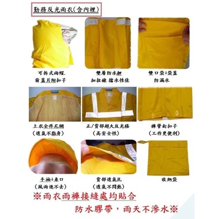 達新牌警勤套裝雨衣:4種尺寸精準適配,反光設計保障夜間安全