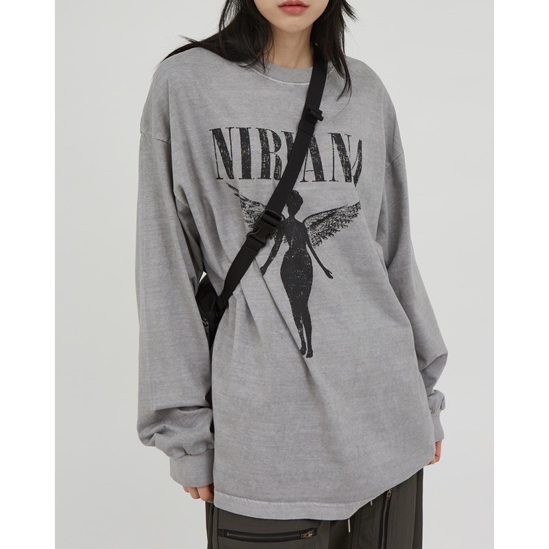 -uncover-🇰🇷raucohouse nirvana tour 寬鬆 水洗 薄長tee（2color)