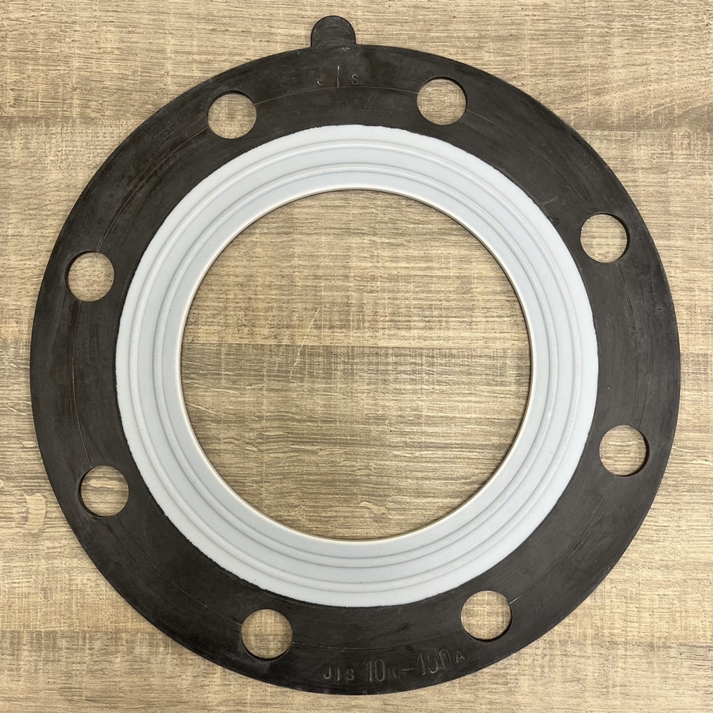 鐵氟龍墊片 jis 10k 150a 6” ptfe+epdm 法蘭墊片 橡膠墊片