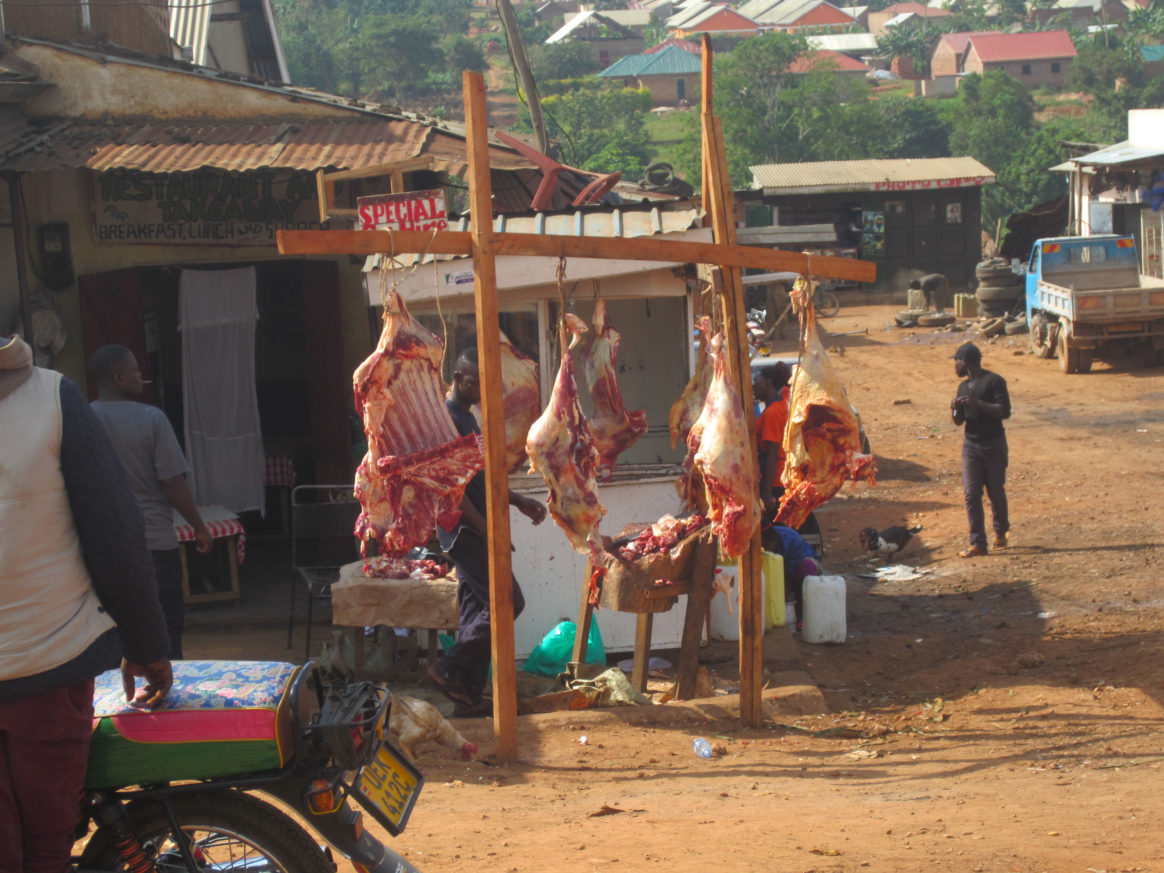 Buy fresh meat on the side of the road