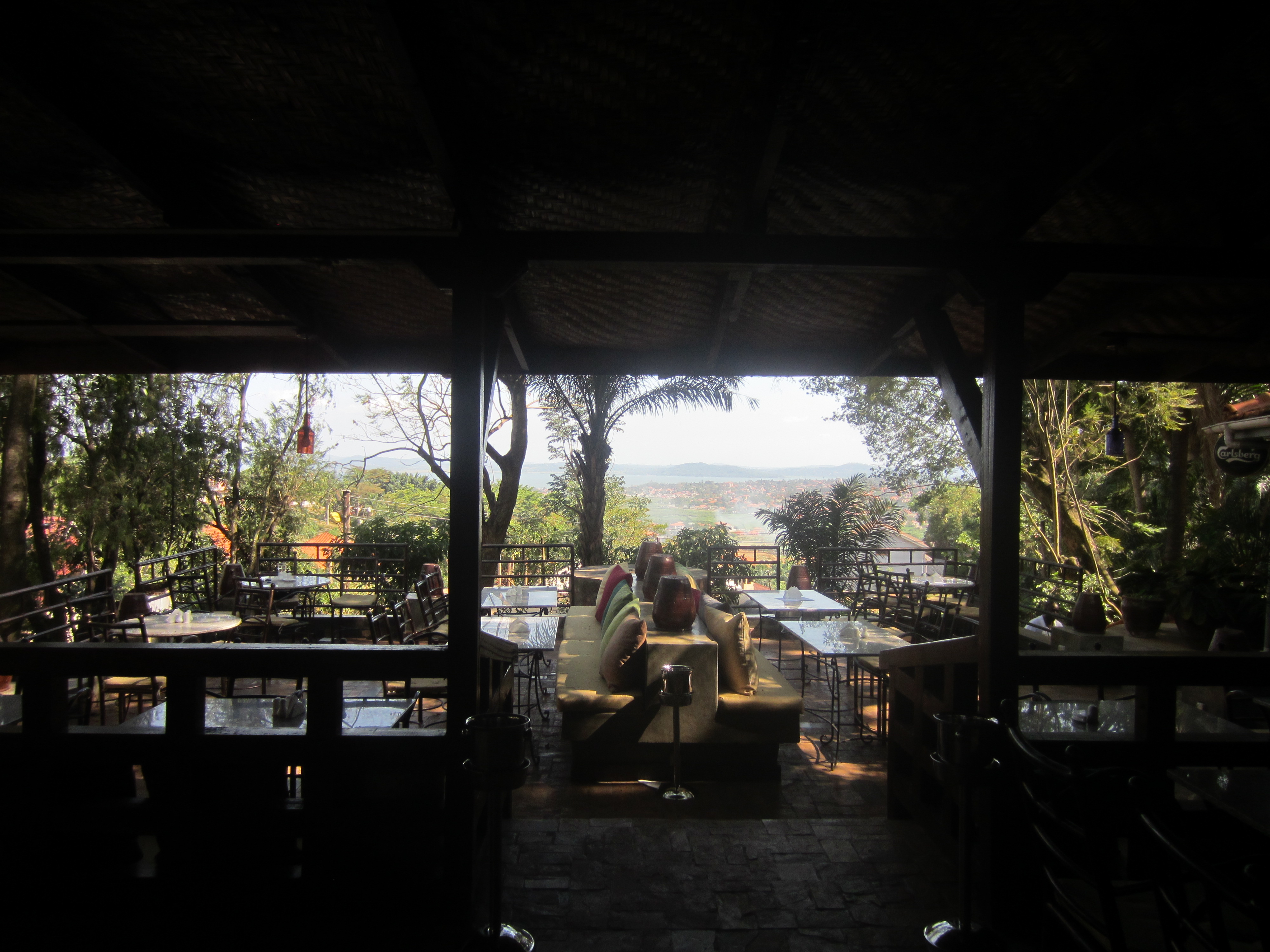 View of the patio and Kampala below