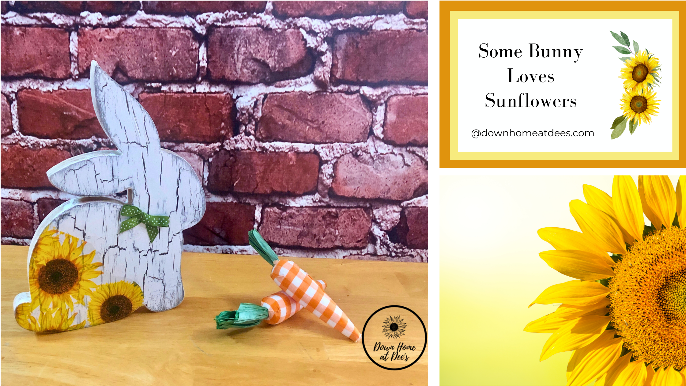 Sunflower Decoupage Bunny