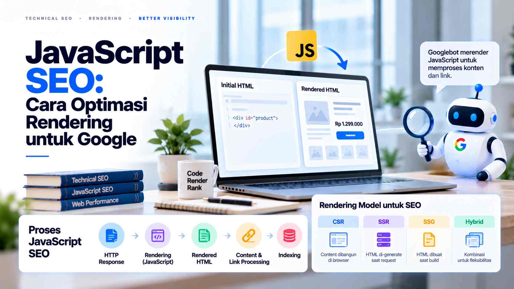 JavaScript SEO: Cara Memastikan Website React, Vue, dan Next.js Tetap Bisa Di-crawl dan Diindeks Google