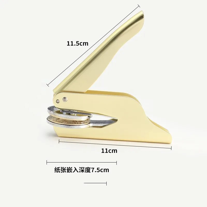 Customized Stainless Steel Seal Embosser, Hand-Held Embossing Stamp, for Books Envelopes and napkins.