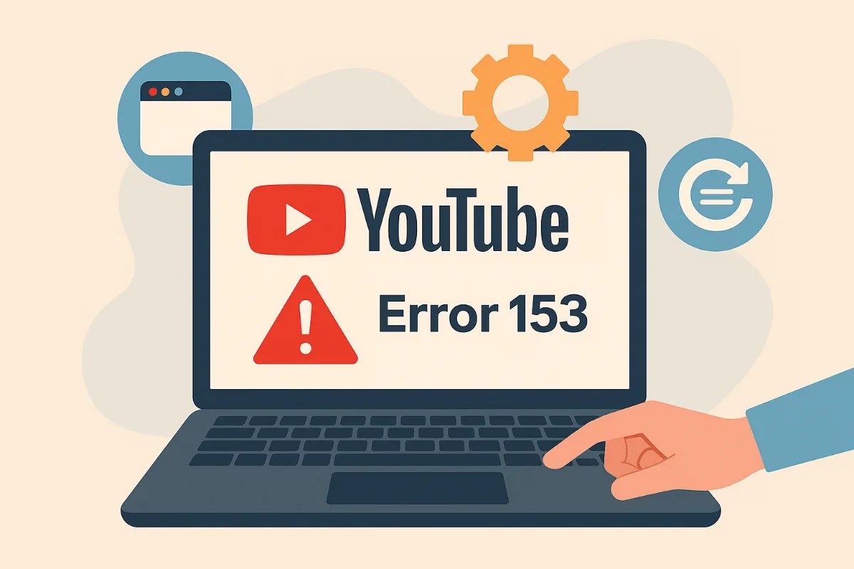 Ilustrasi tentang cara mengatasi YouTube Error 153 terbaru tahun 2025