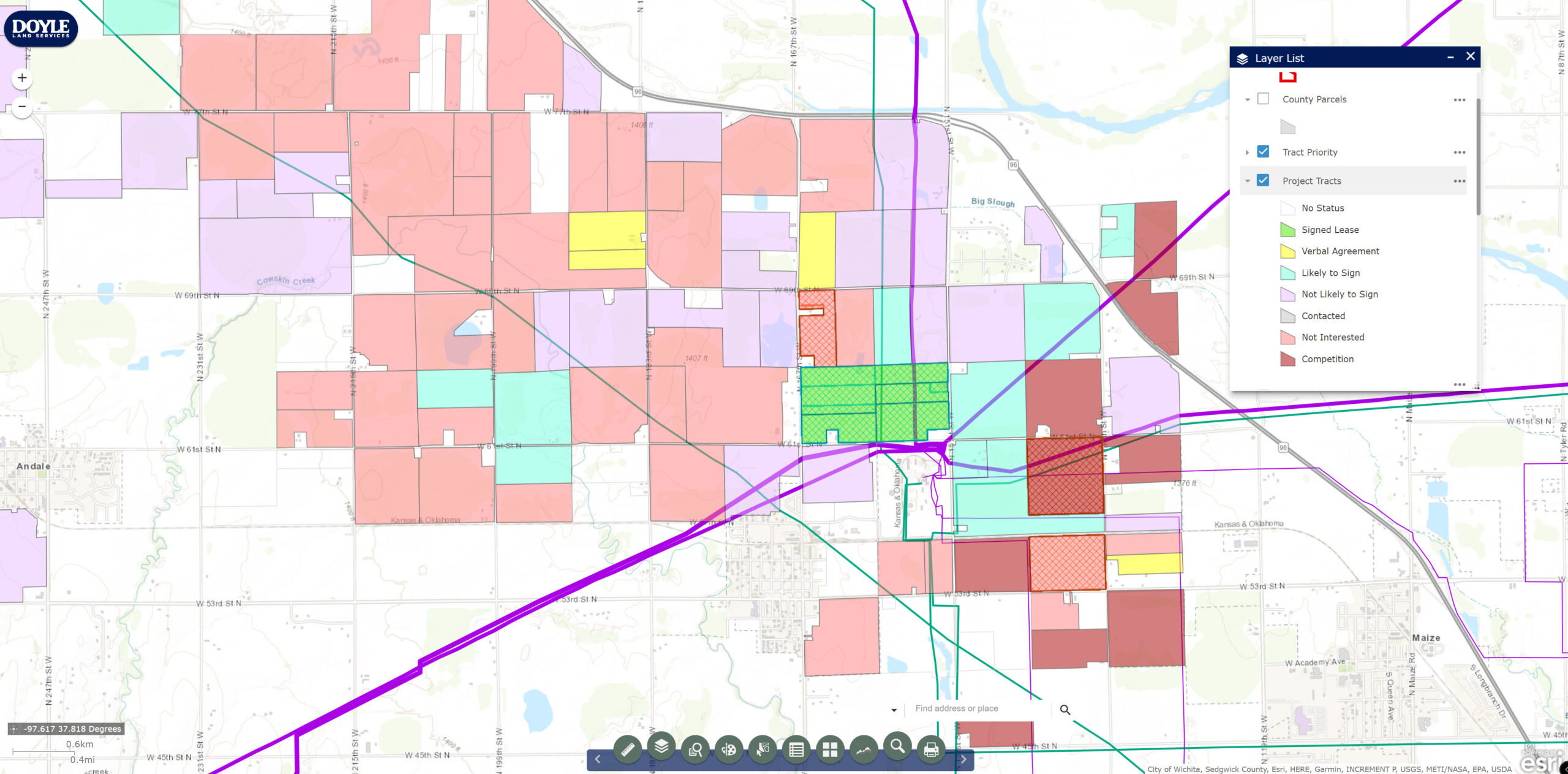 Renewables Doyle Land Services Map Acquisition Negotiation Status Scaled.