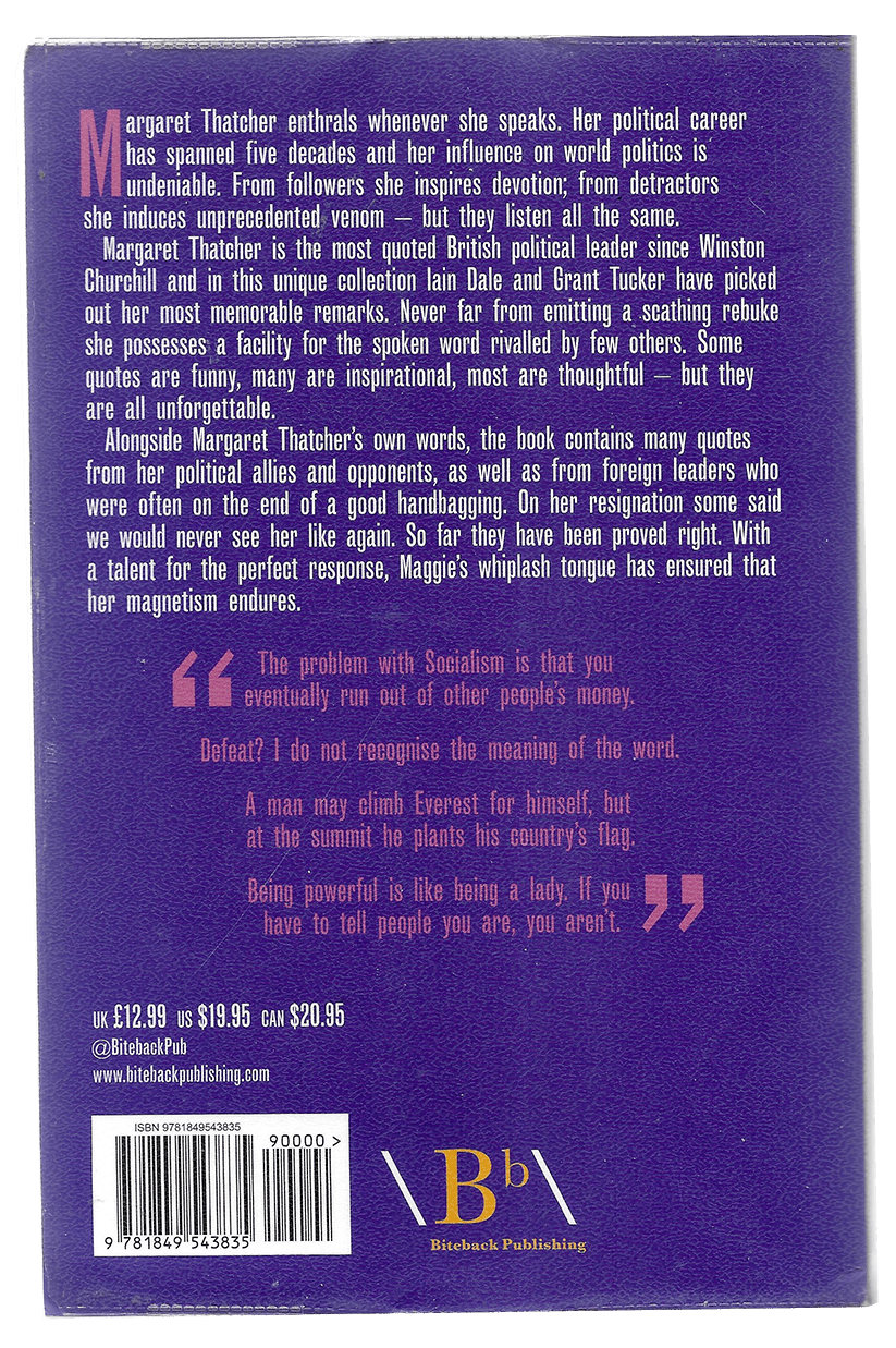 Thatcher Quotations Reverse