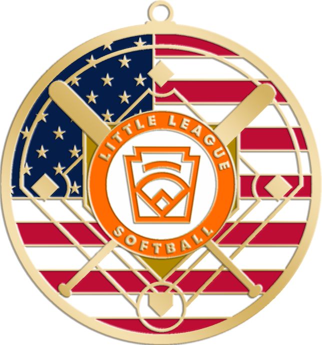 L-302-G L.L. SOFTBALL FLAG MEDAL