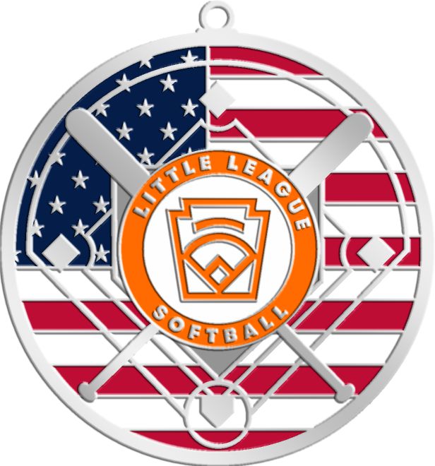 L-302-S L.L. SOFTBALL FLAG MEDAL -SILVER