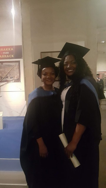 Thandi McAllister and fellow Guyanese, Donna Streete.