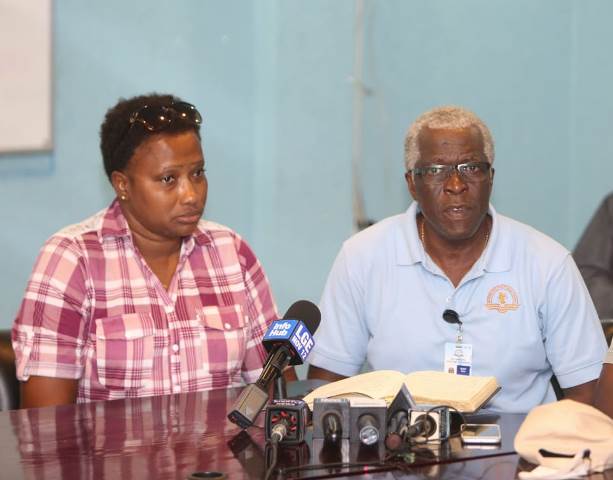 (from left) Minister Annette Ferguson and GCAA Director, Lt. Col. (Retd.) Egbert Field.