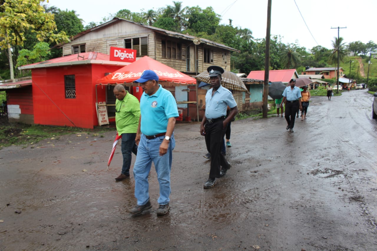 Minister Sydney Allicock during his walkabout in Matthews Ridge