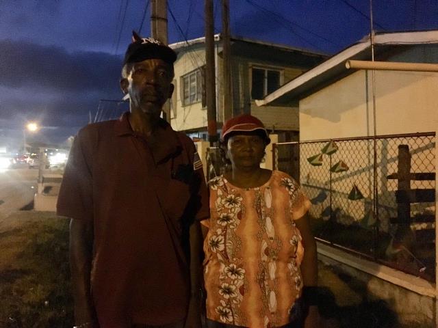 Last to vote! Mr.Cecil Fraser and his wife leaves the Rose Hall Town Primary School as the final persons to vote.