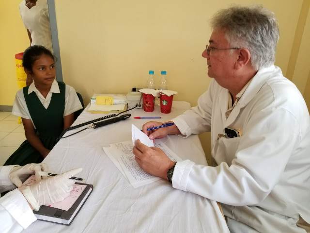Sections of the medical outreach with doctors and nurses at work.