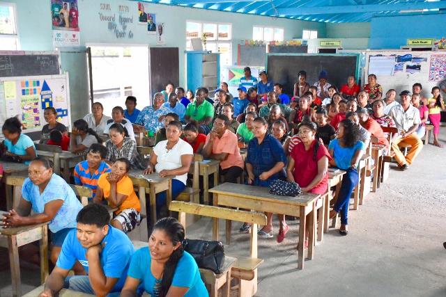 Some residents at the meeting at Moco Moco.