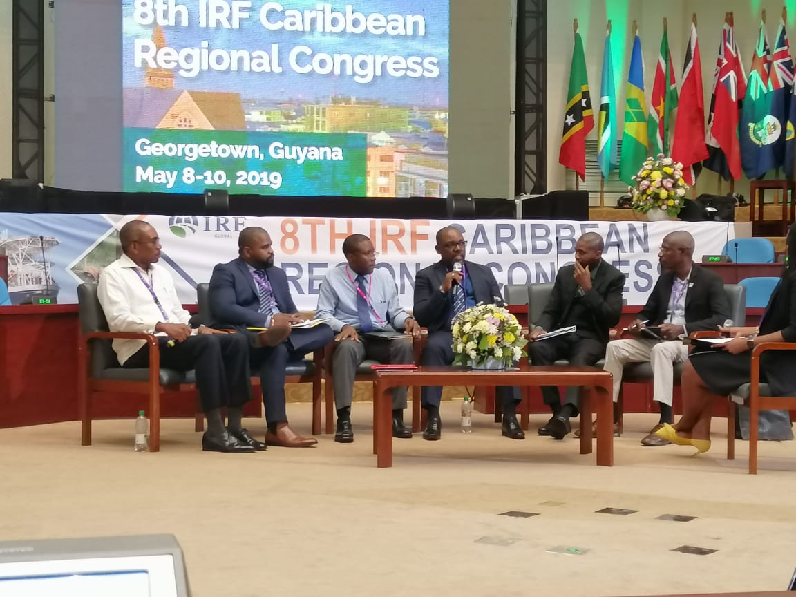 The Panellists from Left to Right: Civil Engineer, Stuart Hughes, Civil Engineer, Kadri Parris, Civil Engineer, William Ashby, General Manager of the Demerara Harbour Bridge Cooperation, Rawlston Adams, Coordinator of Safety Advocacy at the National Transportation Safety Board, USA, Nicholas Worrell, and Civil Engineer, Joel Trotman