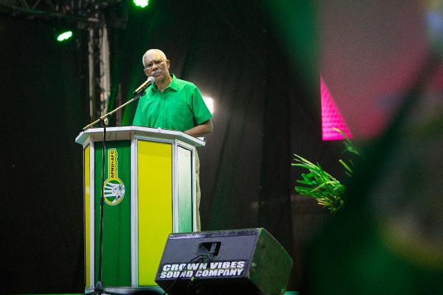 H.E. President David Granger addressing the crowd.