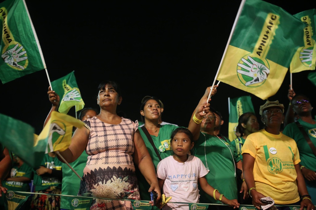 Supporters in the crowd at the Coalition rally in Lethem