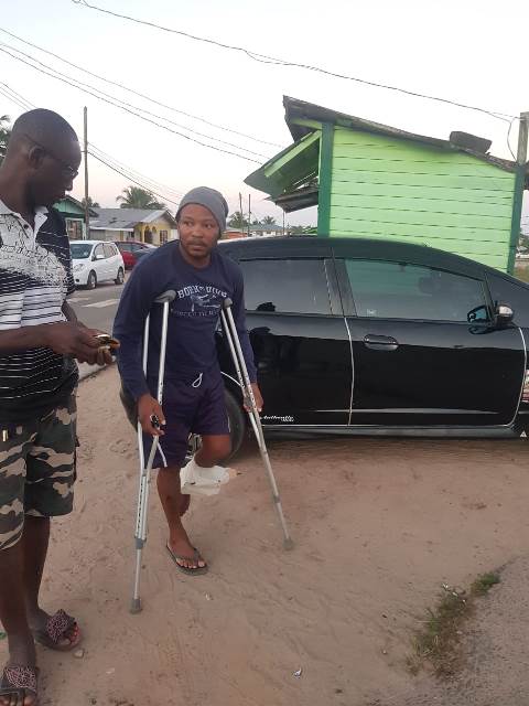 Perseverance: Disabled, injured and elderly persons voting at the various polling stations.