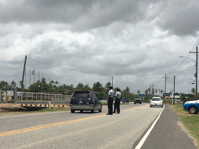 Ranks during a roadblock checks the number of passengers being transported