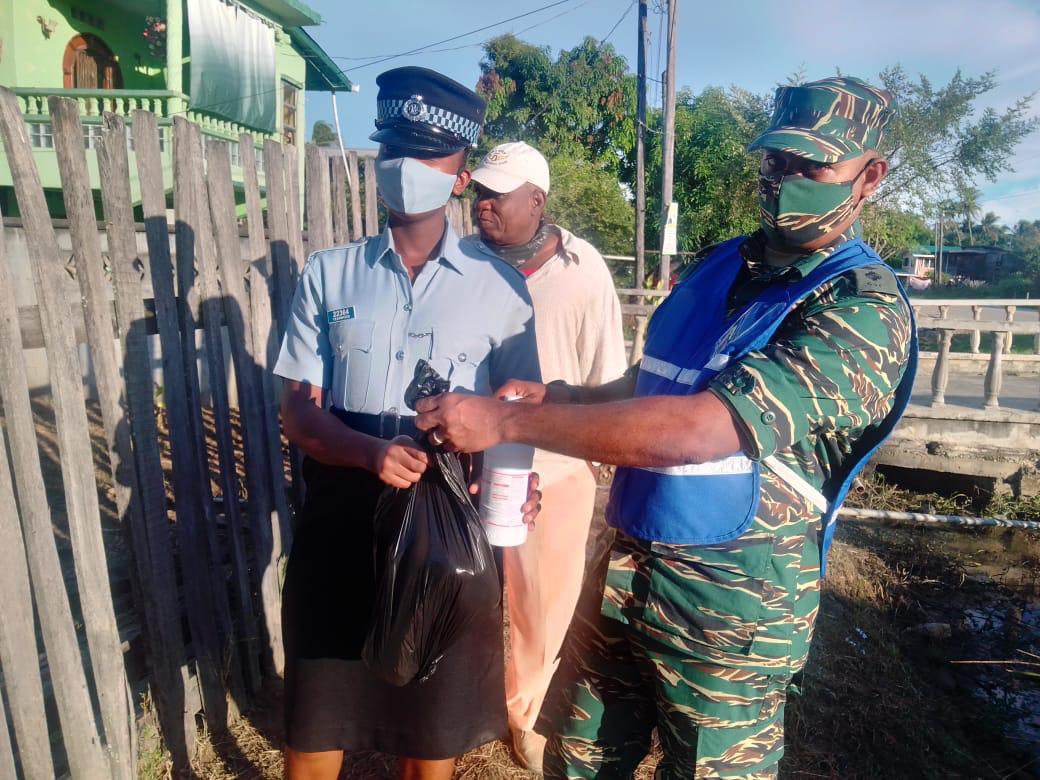 Scenes from the distribution of sanitation supplies by the CDC to flood-affected residents in Corentyne, East Berbice.