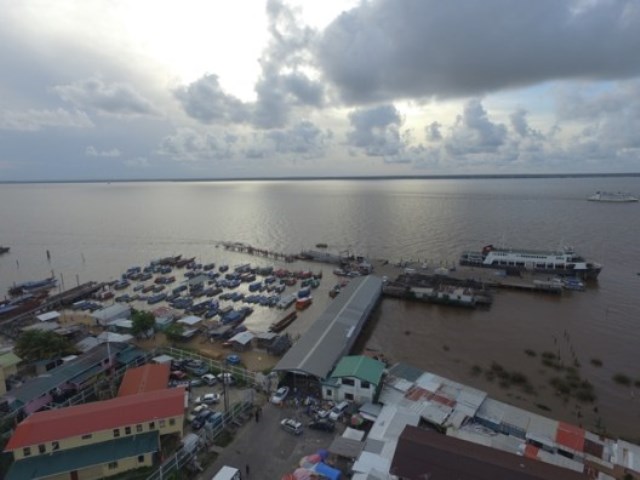 Aerial view of Parika, Region 3