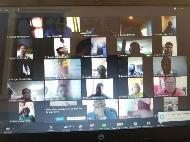 TVET educators that are participating in the online training programme during today’s virtual opening ceremony