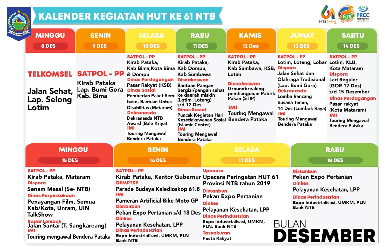Kalender Hut Ntb Ke 61 Dprd Provinsi Ntb
