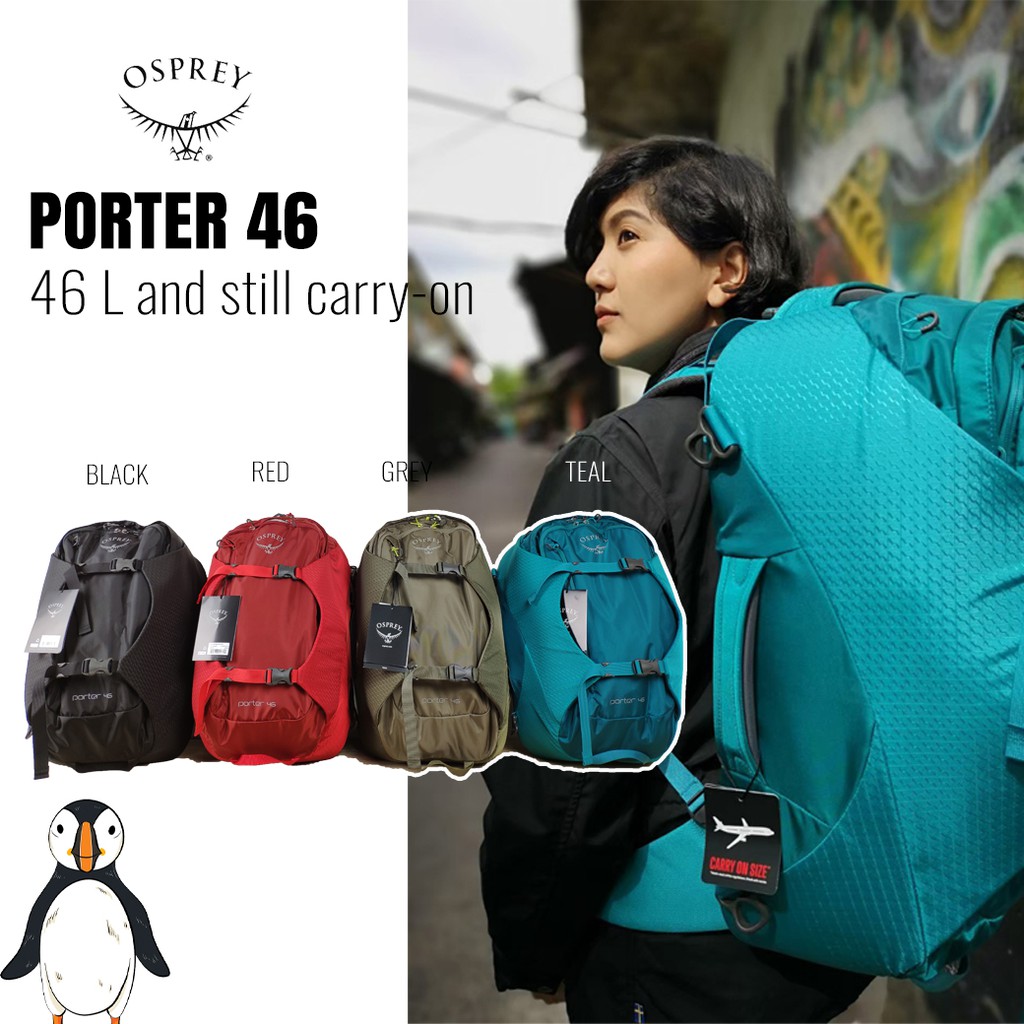 Osprey Porter 46 Black The Puffin House จำหน ายอ ปกรณ เด นป า เป แบคแพค Inspired By Lnwshop Com