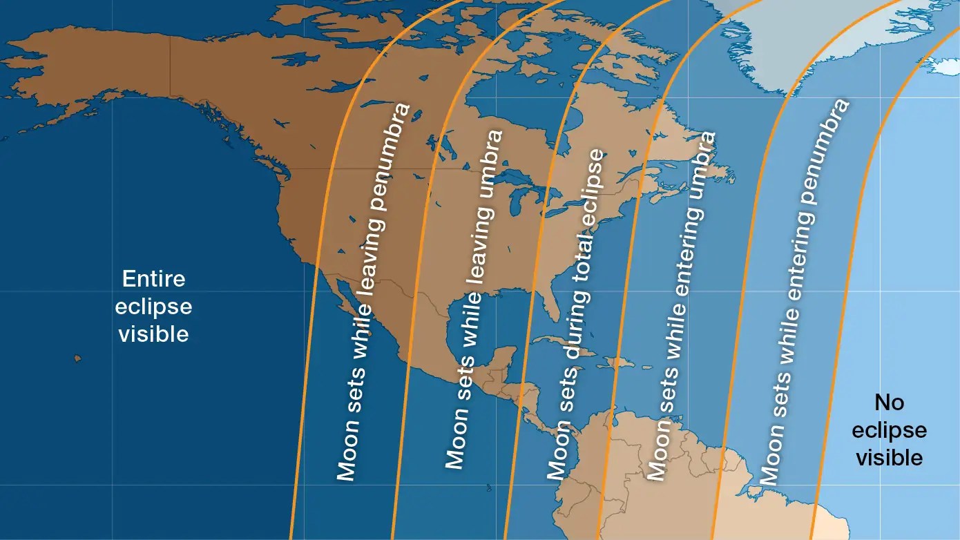 Solar And Lunar Eclipses In 2026 Sky Telescope March 2026 Lunar Eclipse Map US Canada.webp